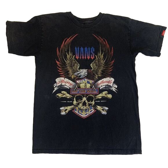 Vtg Vans Off The Wall T Shirt Adult Small Rare Eagle Skull Since 1966 Unisex Top - Picture 2 of 9